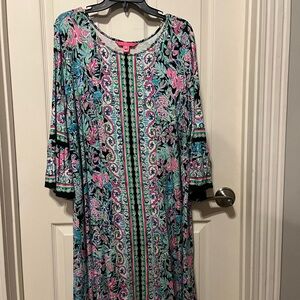 Lilly Pulitzer Pink and Blue Patterned Dress